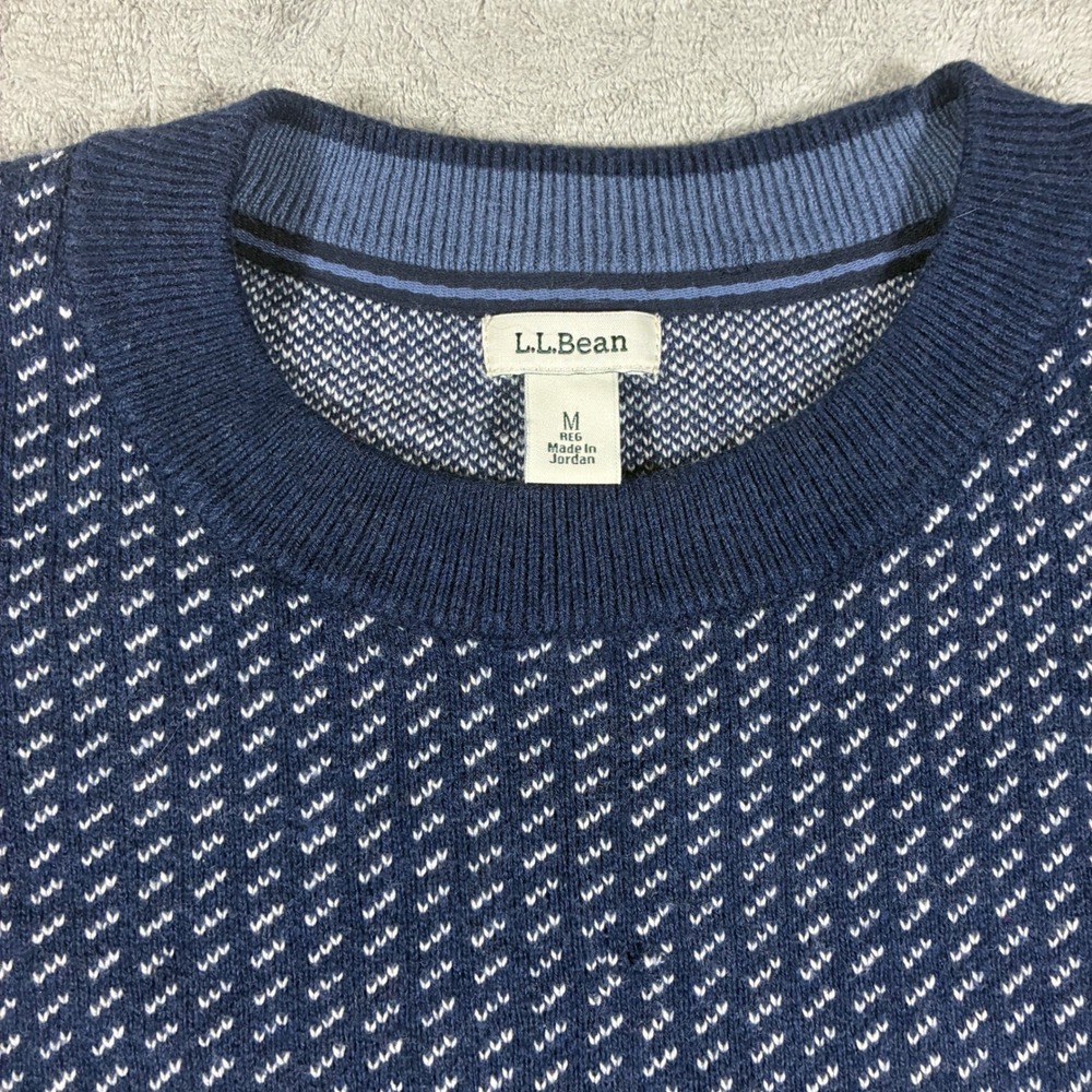 LL Bean Womens Birdseye Wicked Soft Cotton Cashmere Sweater Size M Quiet Luxury - Picture 3 of 11
